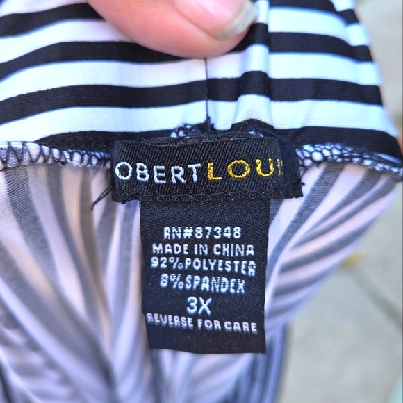Robert Louis Striped Black and White Womens  Pants - Picture 5 of 6